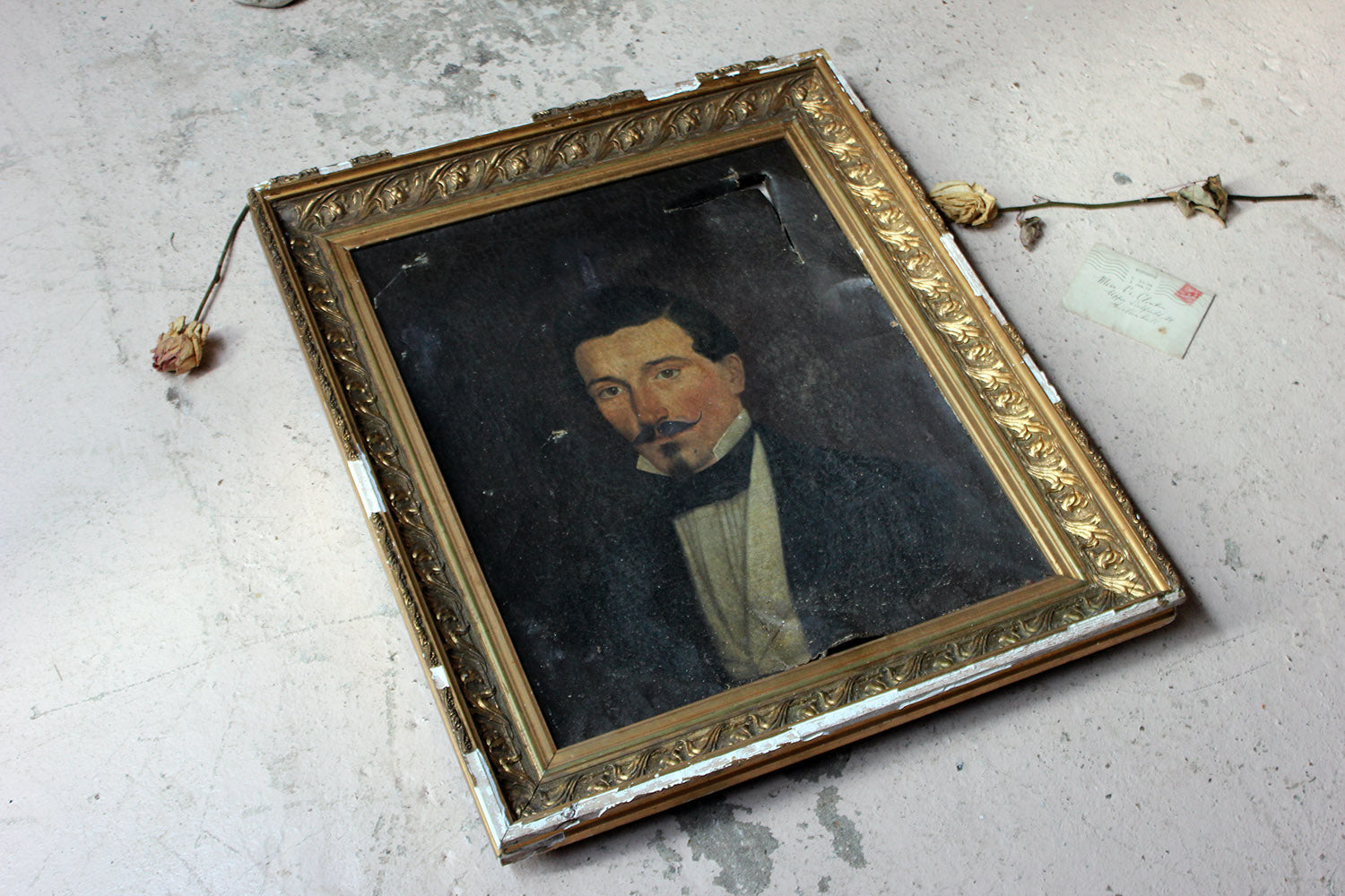 A 19thC French School Oil on Canvas Portrait of a Moustachioed Gentleman c.1870-80