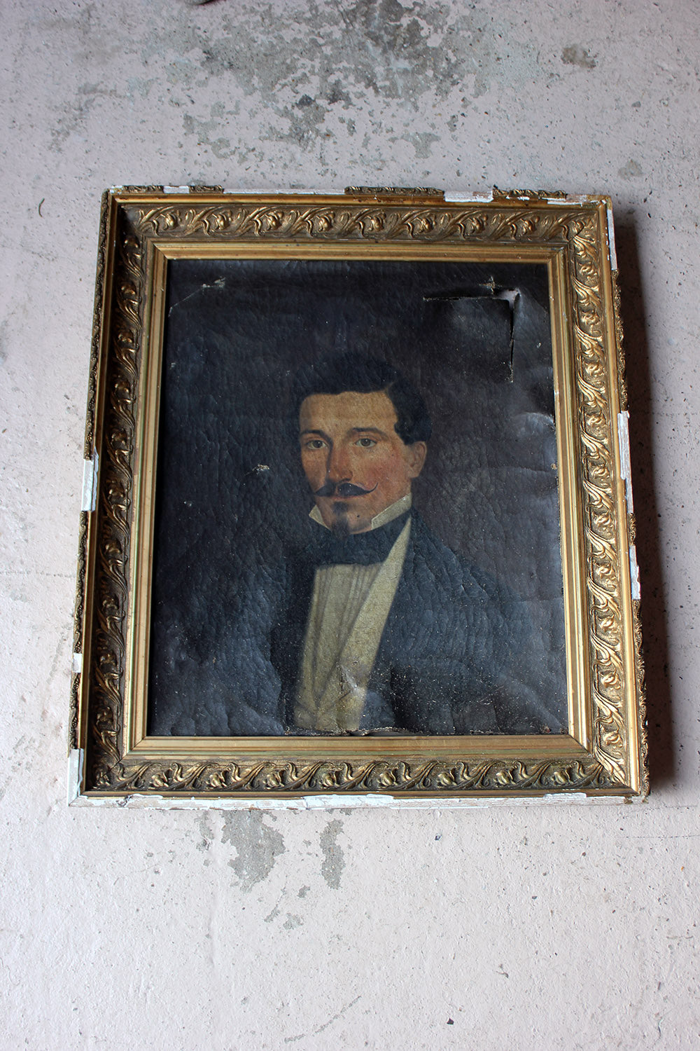 A 19thC French School Oil on Canvas Portrait of a Moustachioed Gentleman c.1870-80