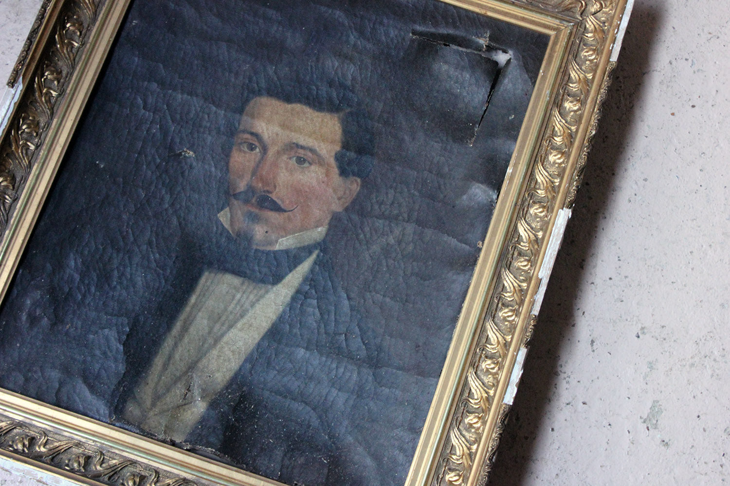A 19thC French School Oil on Canvas Portrait of a Moustachioed Gentleman c.1870-80