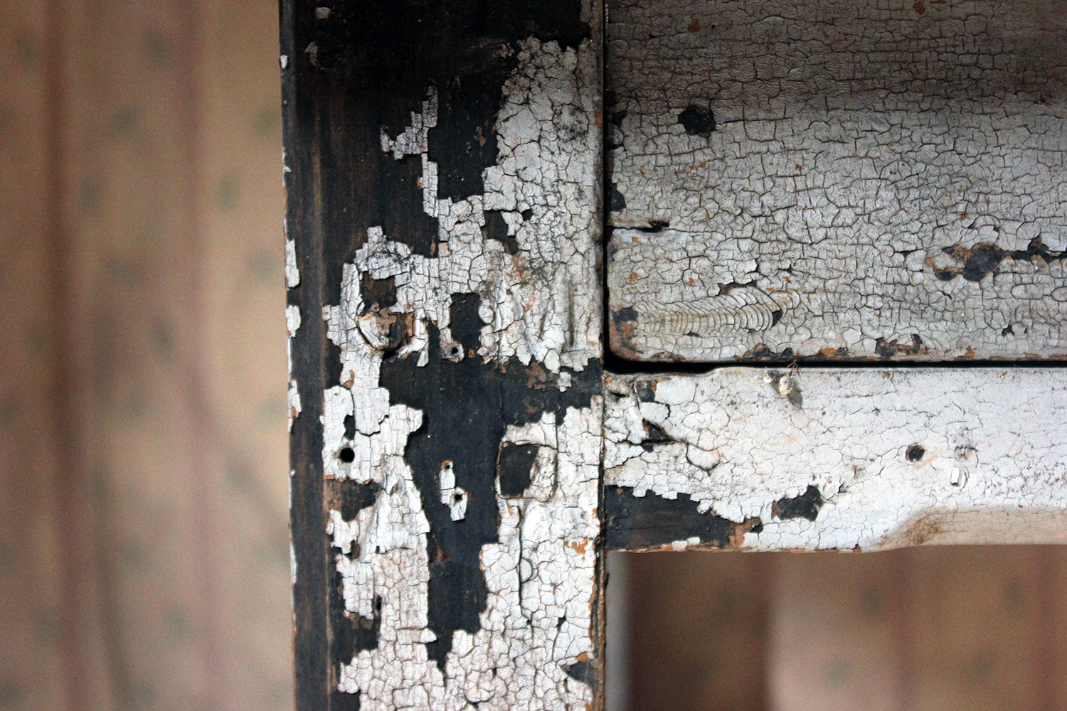 A French Provincial Painted Pine Side Table From a Potters Studio c.1900