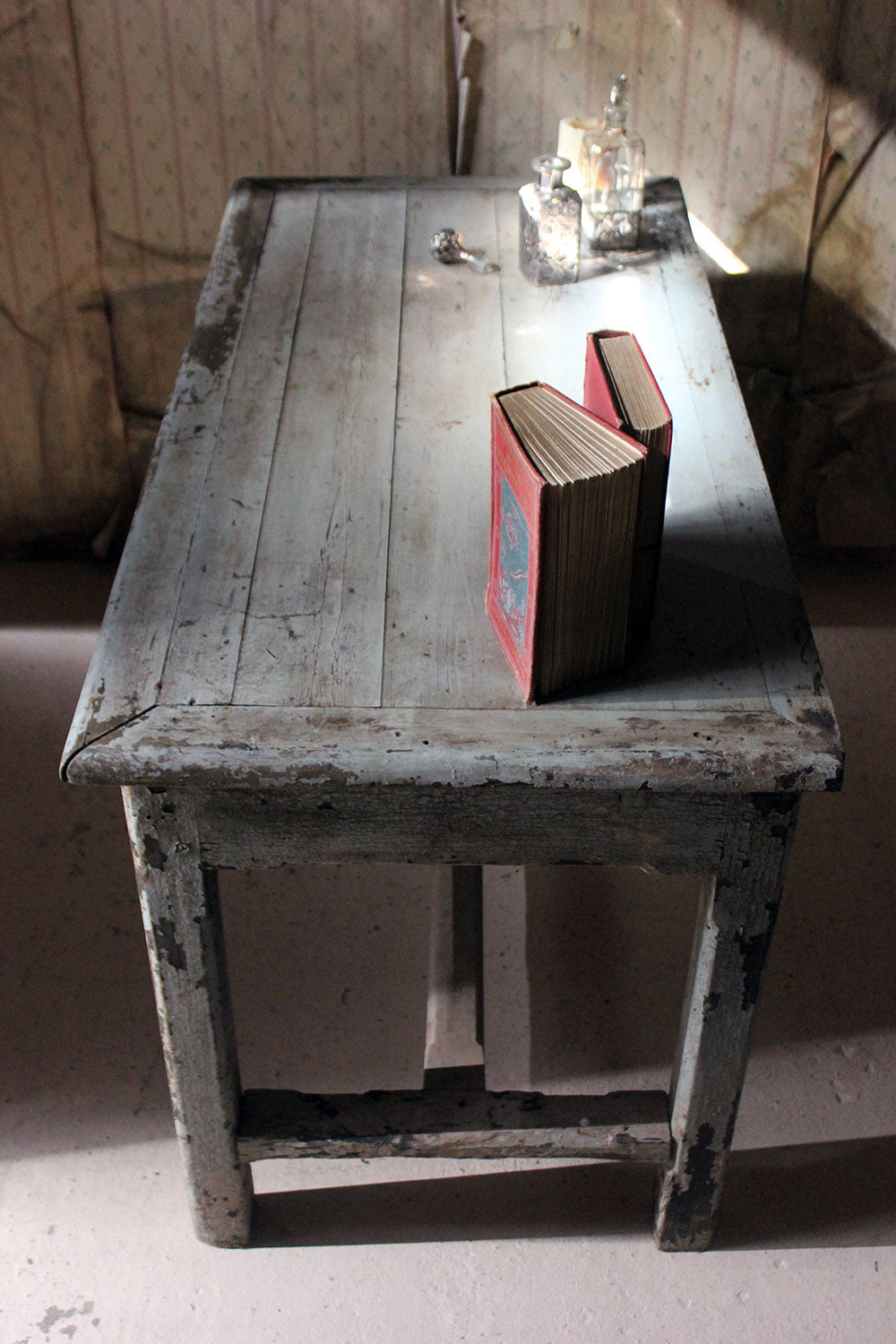 A French Provincial Painted Pine Side Table From a Potters Studio c.1900