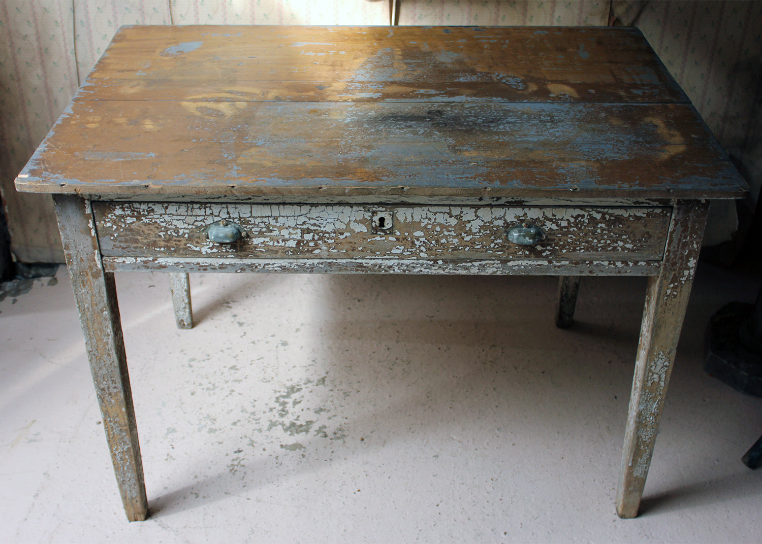 A French Painted Pine Side Table c.1890