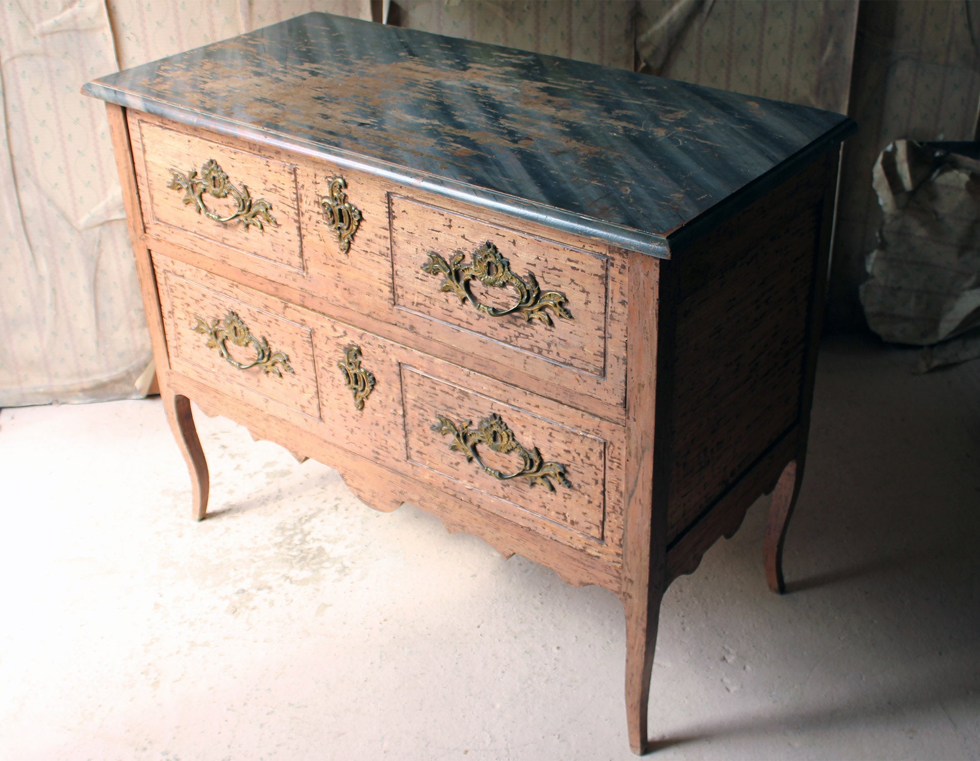 A French Louis XV Style Period Painted Pine Commode c.1890