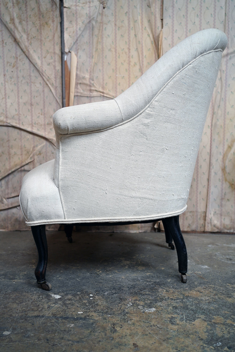 A French Napoleon III Upholstered Salon Armchair c.1870