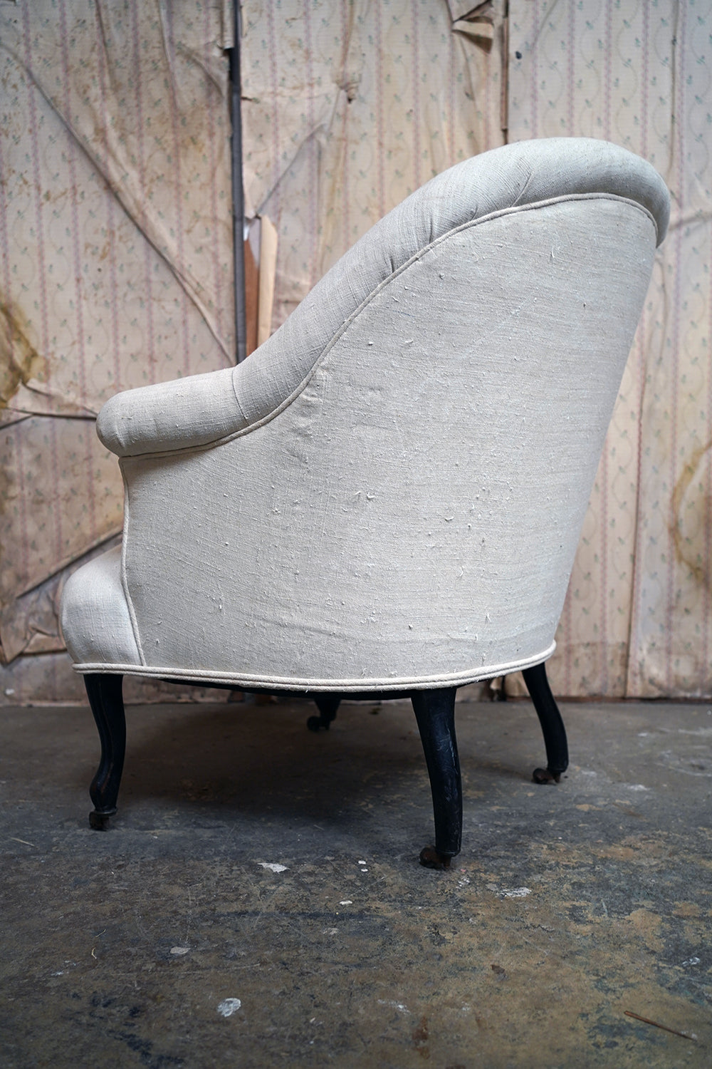 A French Napoleon III Upholstered Salon Armchair c.1870