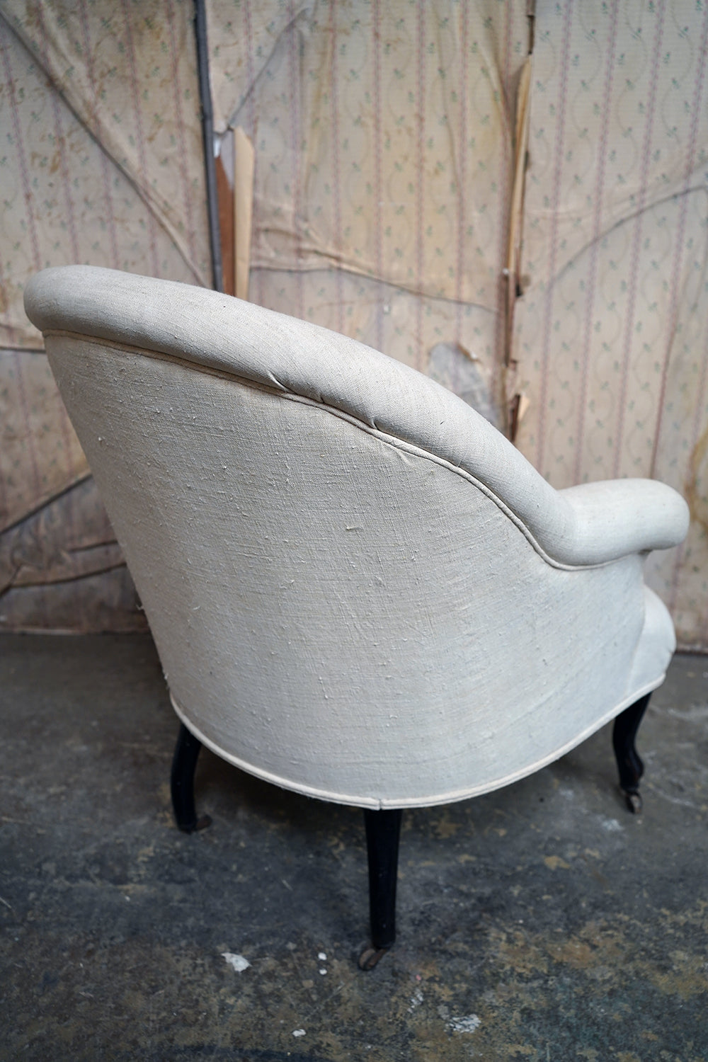 A French Napoleon III Upholstered Salon Armchair c.1870