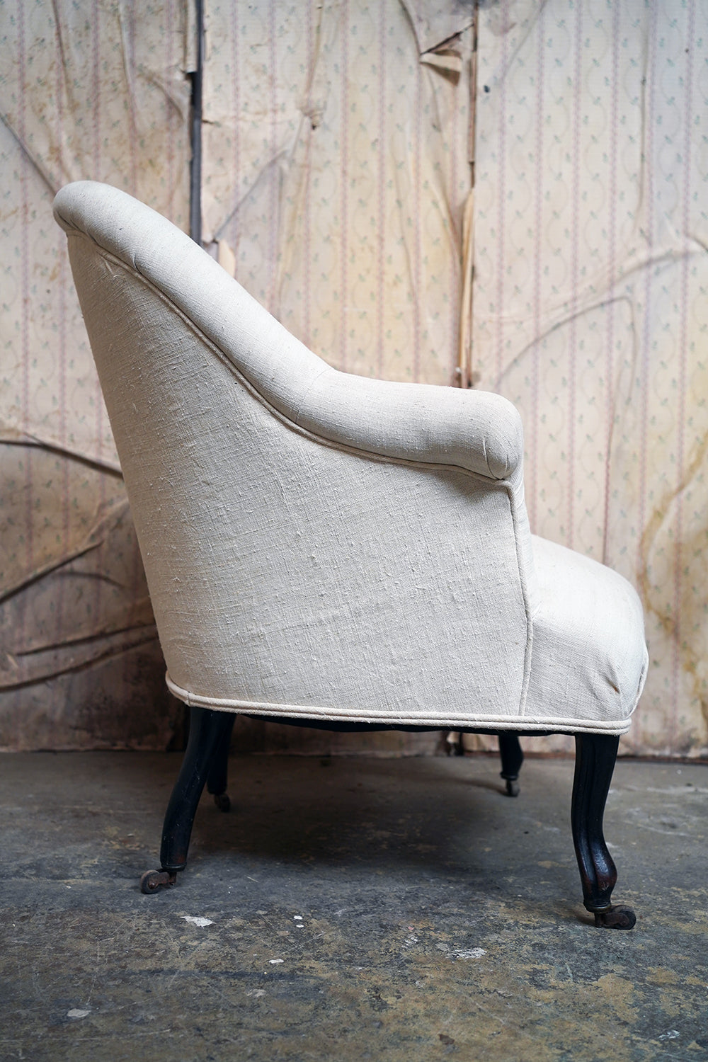 A French Napoleon III Upholstered Salon Armchair c.1870