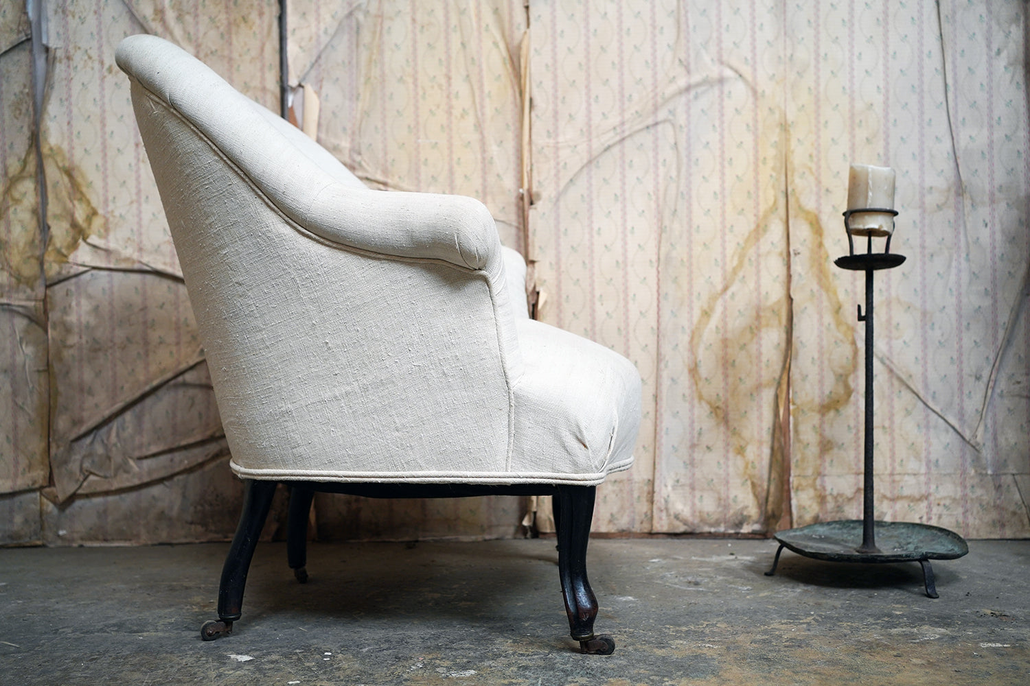 A French Napoleon III Upholstered Salon Armchair c.1870