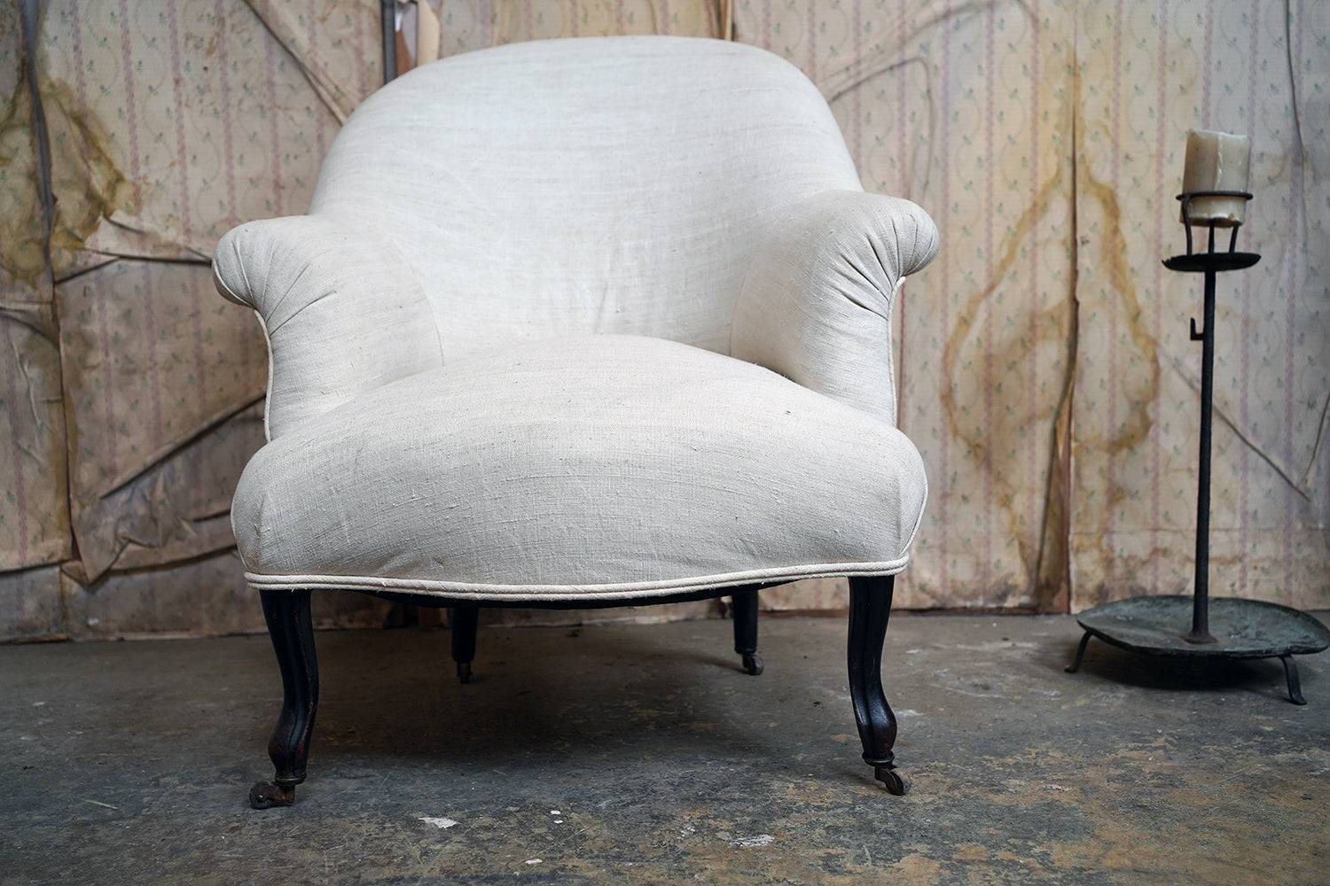 A French Napoleon III Upholstered Salon Armchair c.1870