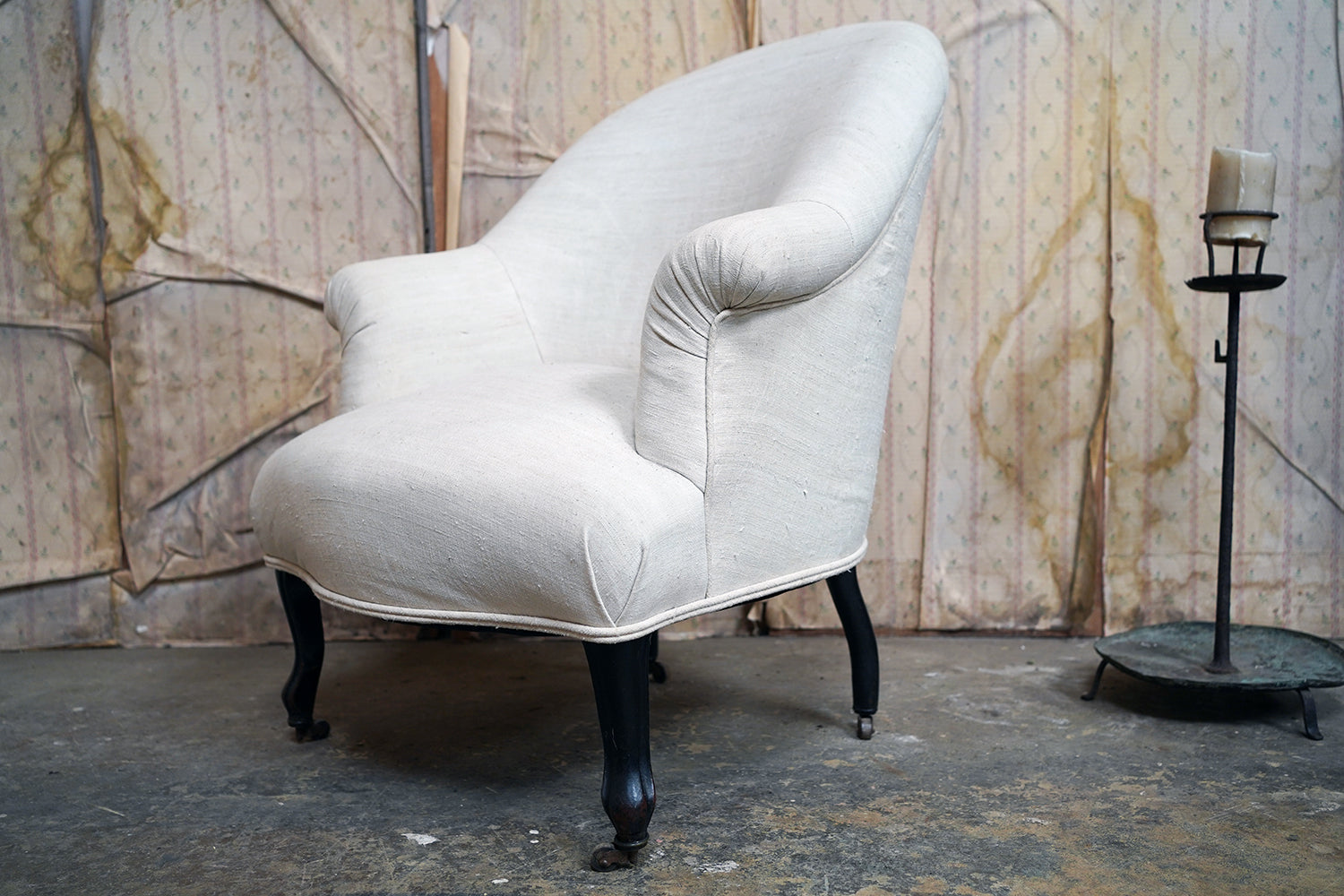 A French Napoleon III Upholstered Salon Armchair c.1870