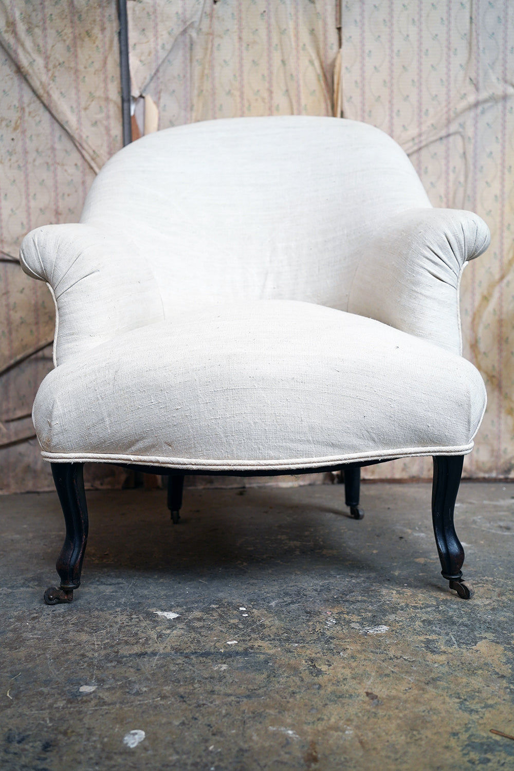 A French Napoleon III Upholstered Salon Armchair c.1870