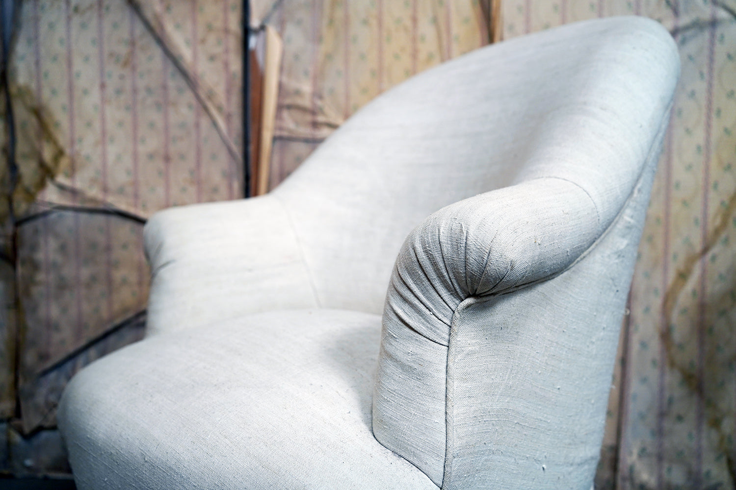 A French Napoleon III Upholstered Salon Armchair c.1870