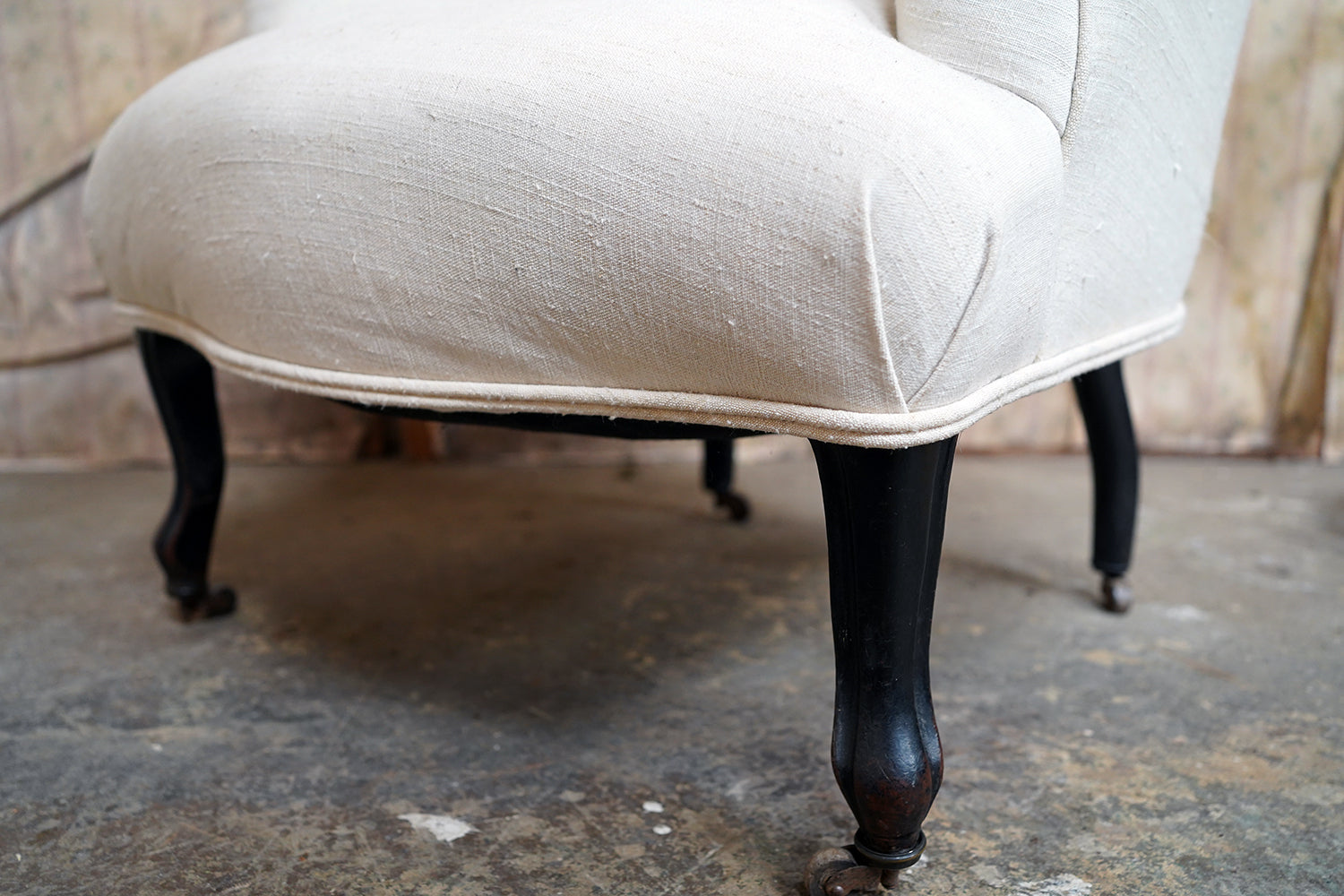 A French Napoleon III Upholstered Salon Armchair c.1870
