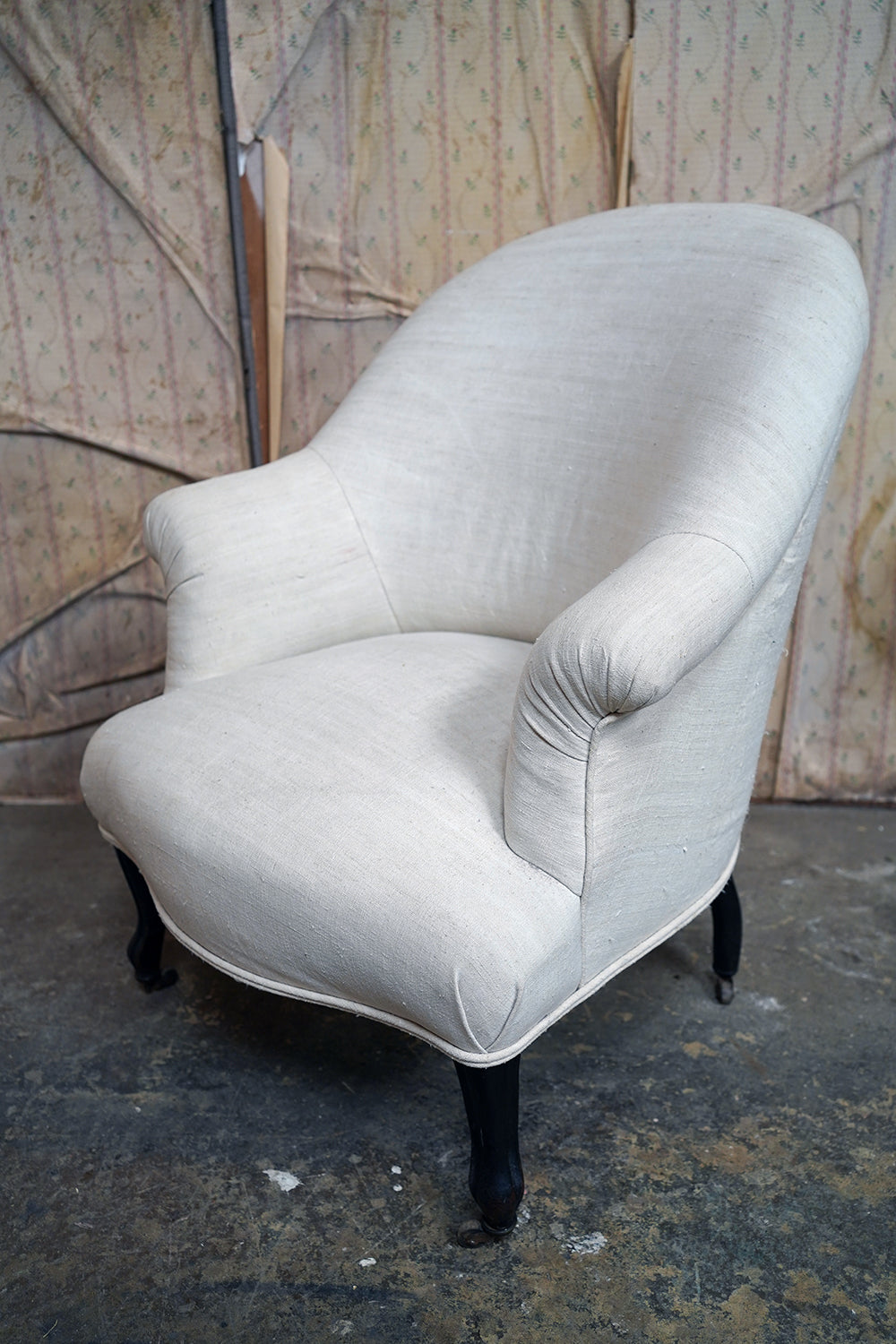 A French Napoleon III Upholstered Salon Armchair c.1870