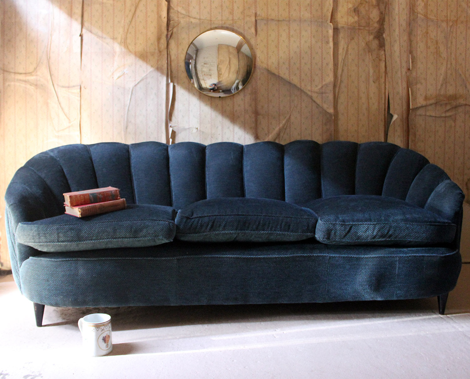 A French Shell Backed & Ebonised Sofa c.1930