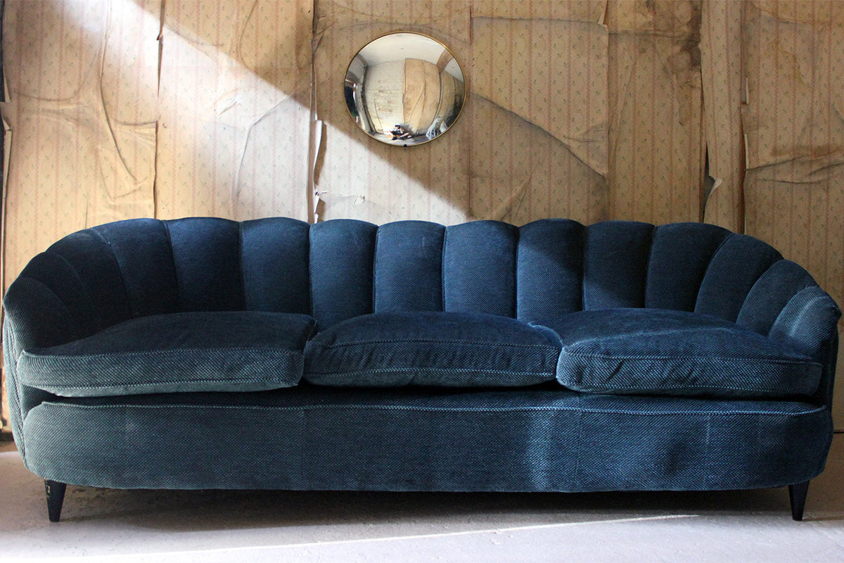 A French Shell Backed & Ebonised Sofa c.1930