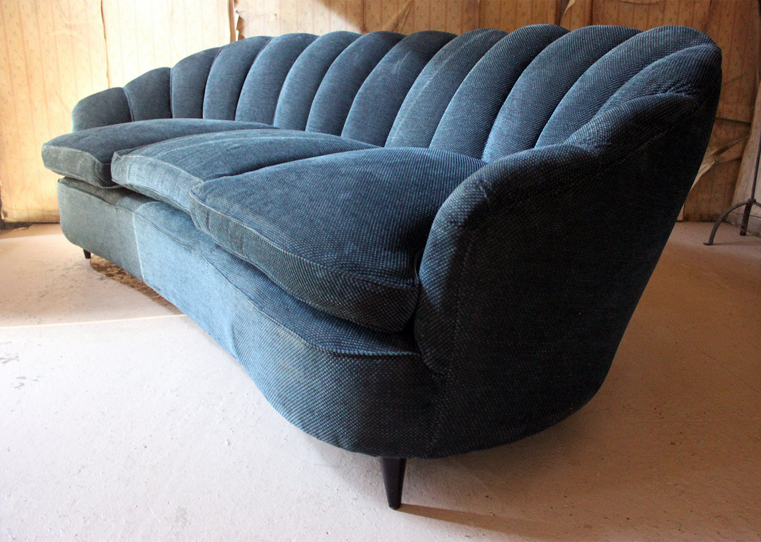 A French Shell Backed & Ebonised Sofa c.1930