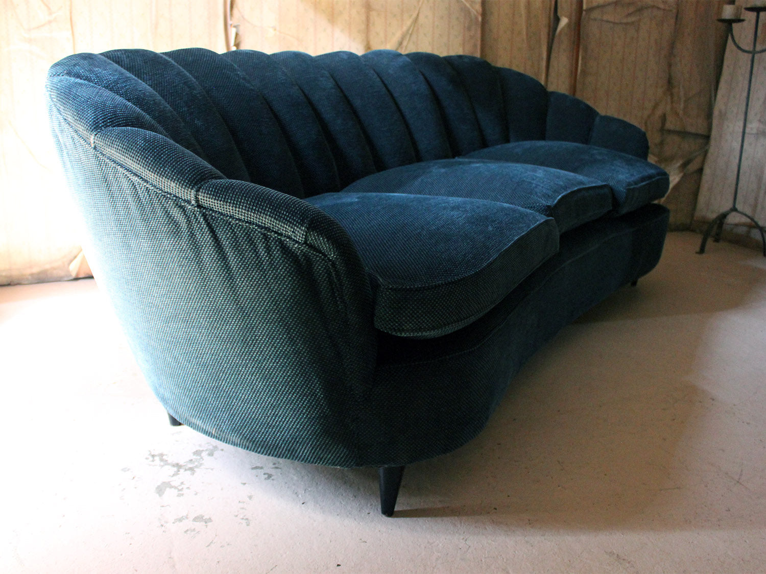 A French Shell Backed & Ebonised Sofa c.1930