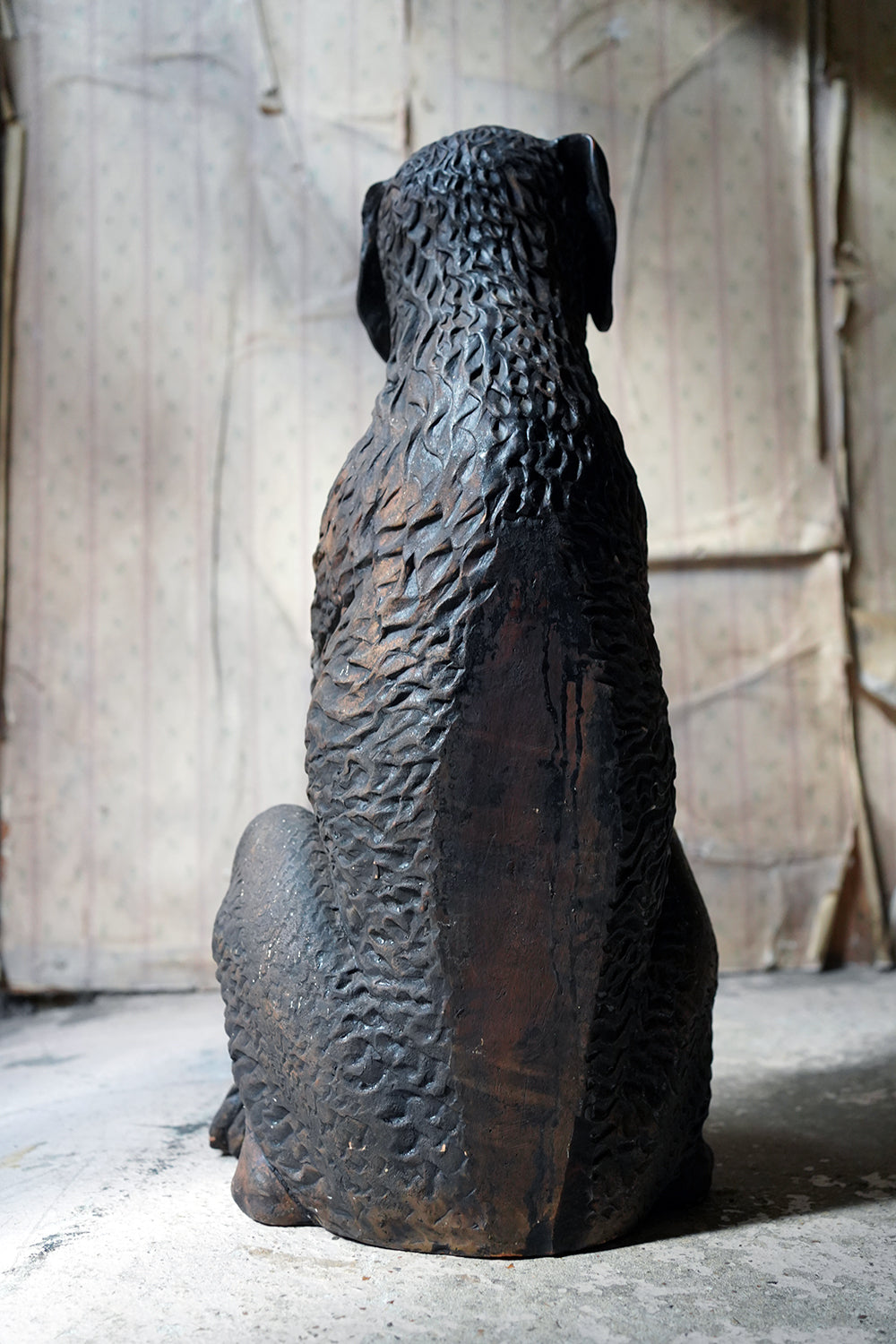A French Animalier Bronzed Terracotta Sculpture of a Dog c.1900