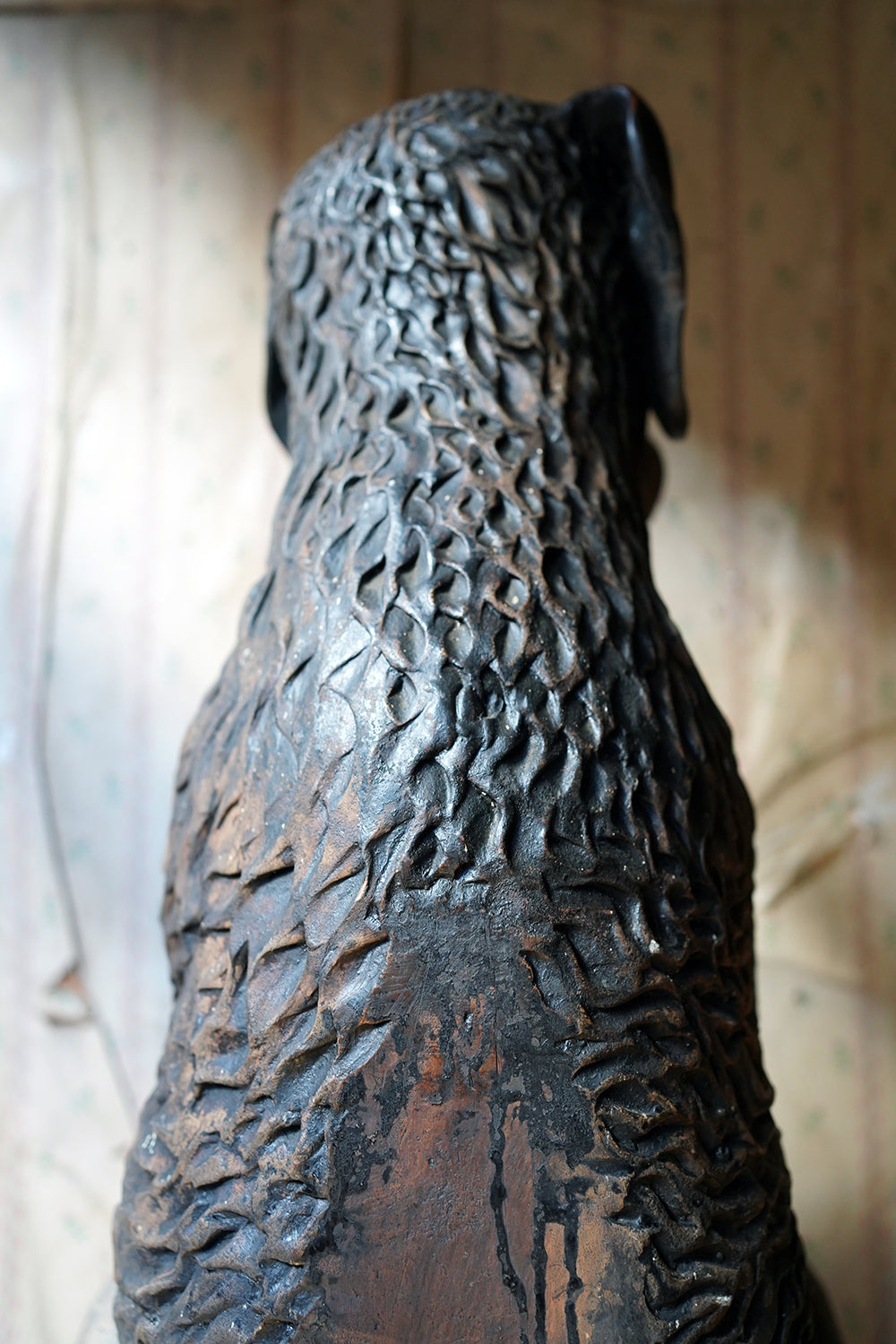 A French Animalier Bronzed Terracotta Sculpture of a Dog c.1900