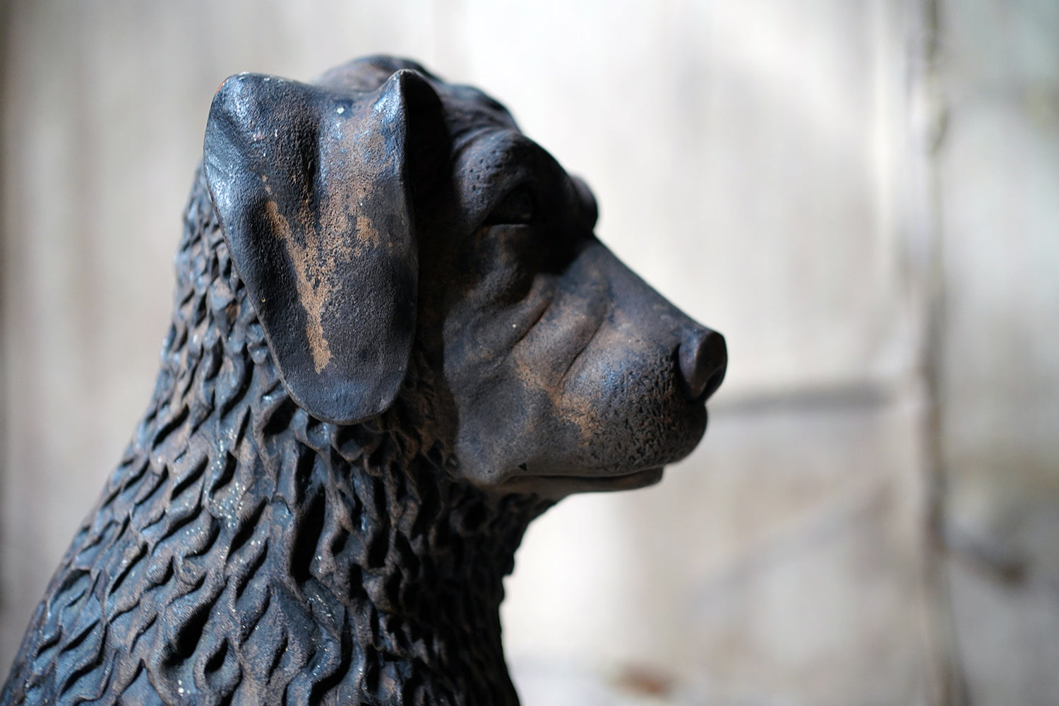 A French Animalier Bronzed Terracotta Sculpture of a Dog c.1900