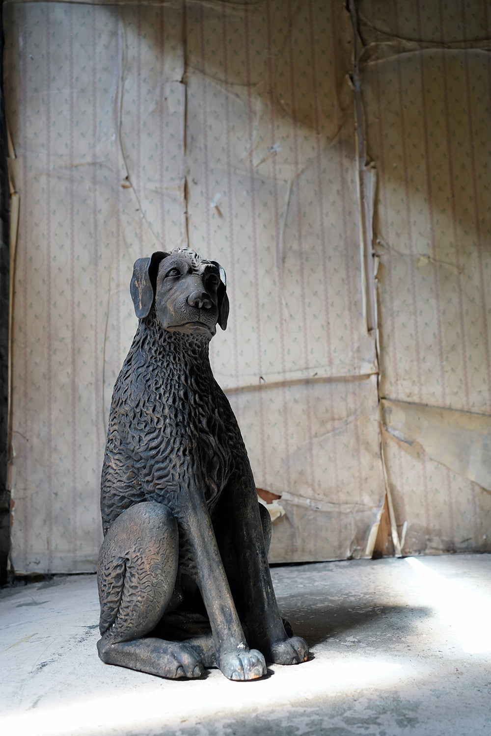 A French Animalier Bronzed Terracotta Sculpture of a Dog c.1900