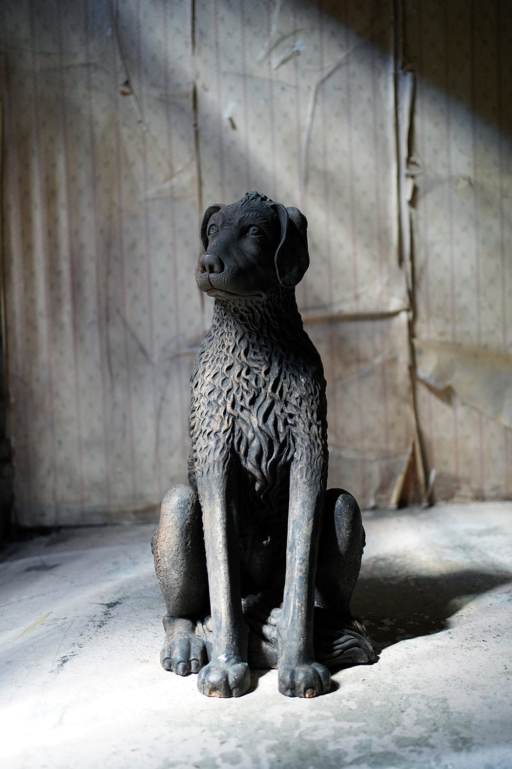 A French Animalier Bronzed Terracotta Sculpture of a Dog c.1900