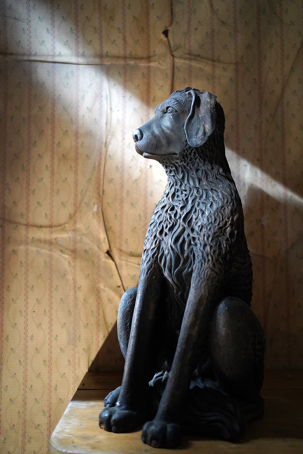 A French Animalier Bronzed Terracotta Sculpture of a Dog c.1900