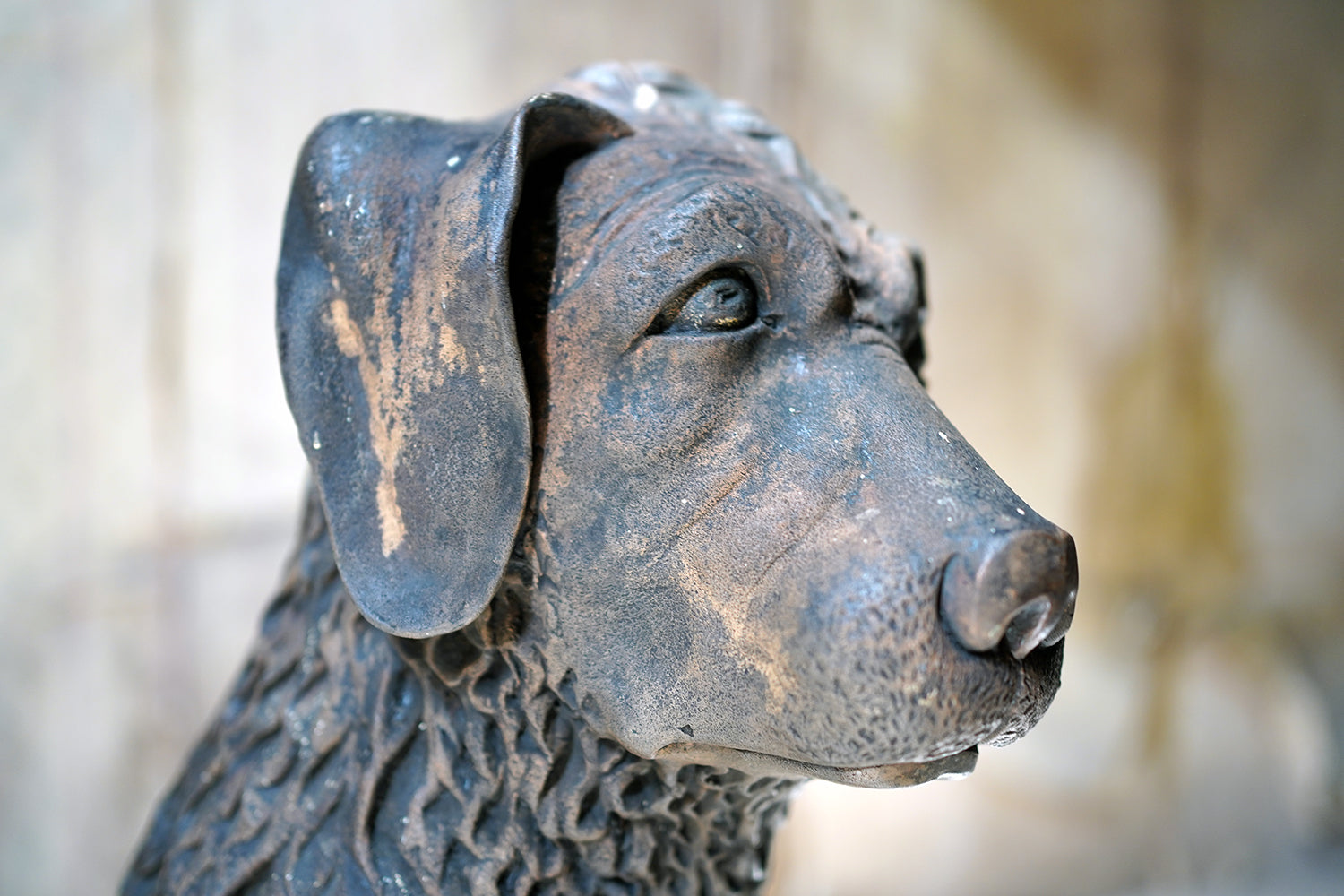 A French Animalier Bronzed Terracotta Sculpture of a Dog c.1900
