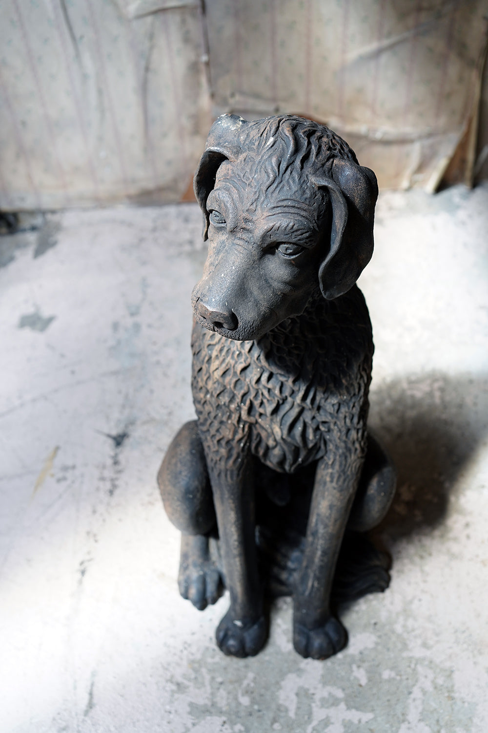 A French Animalier Bronzed Terracotta Sculpture of a Dog c.1900