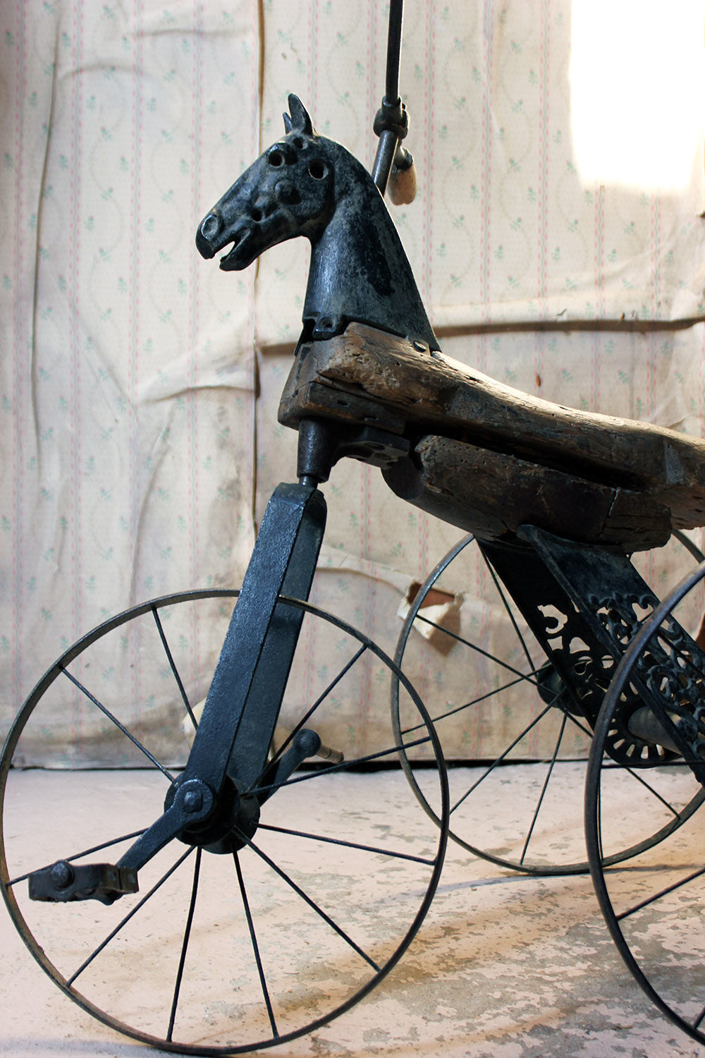 A 19thC French Childs Horse Velocipede Tricycle c.1870