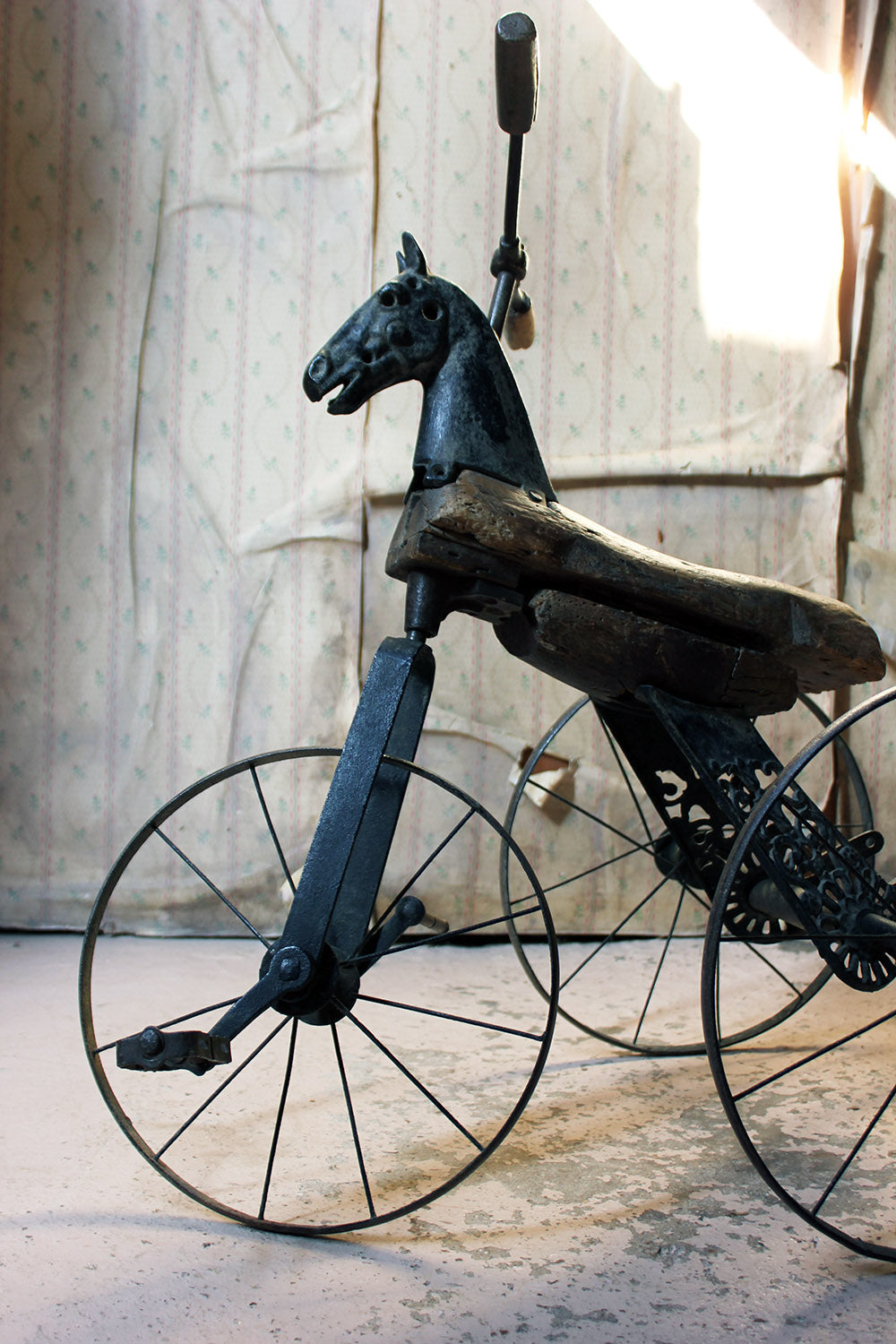 A 19thC French Childs Horse Velocipede Tricycle c.1870