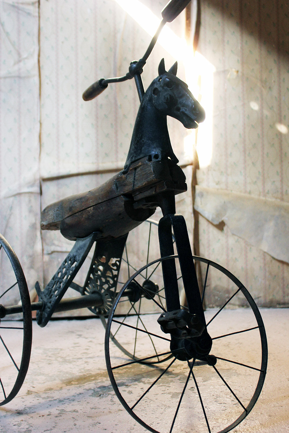 A 19thC French Childs Horse Velocipede Tricycle c.1870