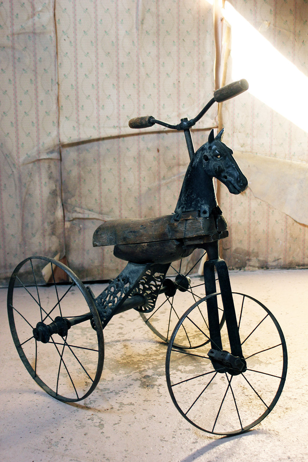 A 19thC French Childs Horse Velocipede Tricycle c.1870