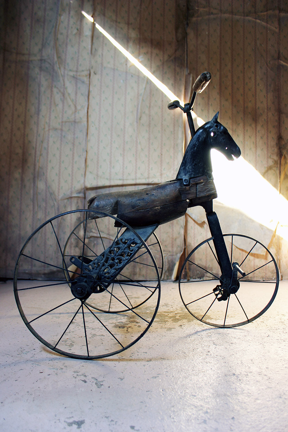 A 19thC French Childs Horse Velocipede Tricycle c.1870