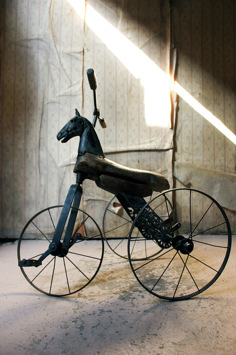 A 19thC French Childs Horse Velocipede Tricycle c.1870