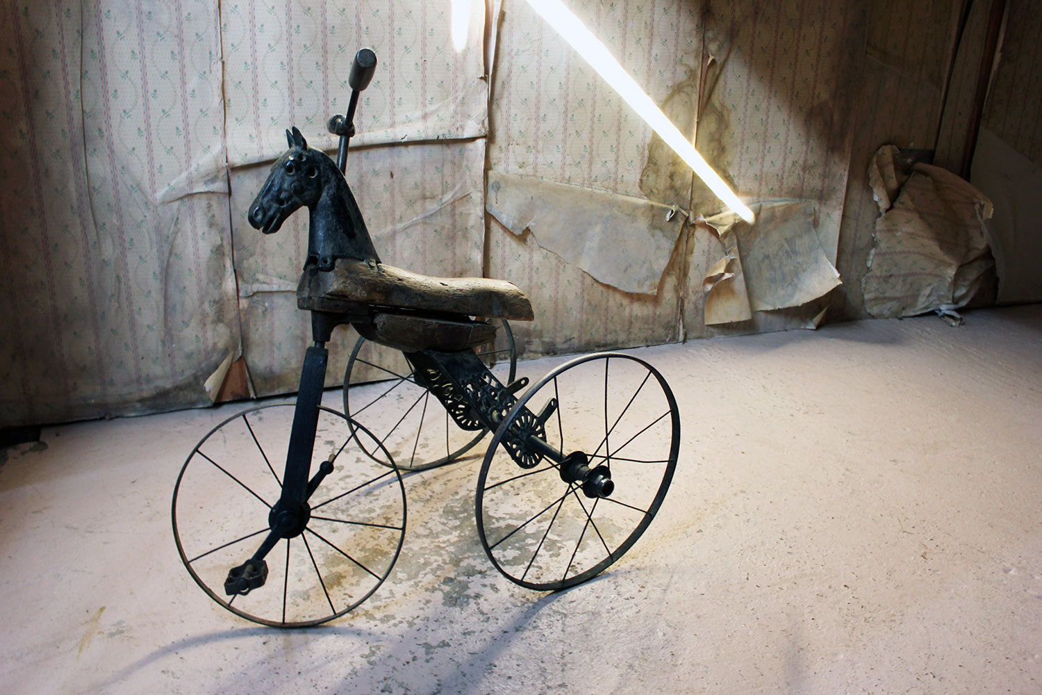 A 19thC French Childs Horse Velocipede Tricycle c.1870