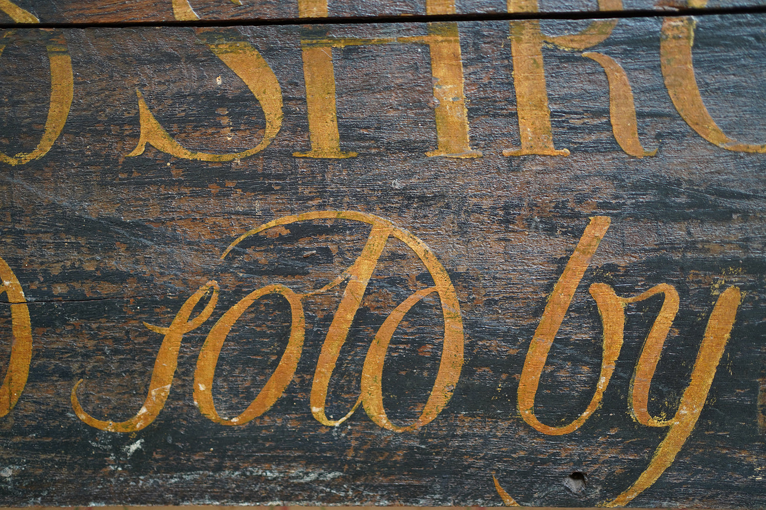 A Fragmentary Early-Victorian Painted Pine Drapers & Undertakers Sign c.1850-60