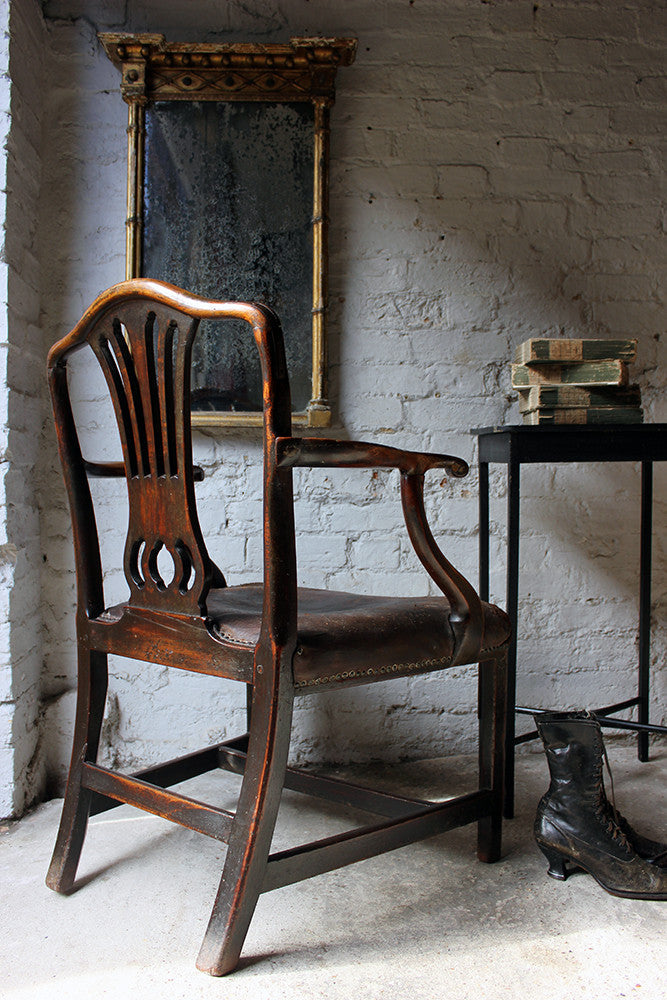 A Charming George III Carved Mahogany Elbow Chair c.1770