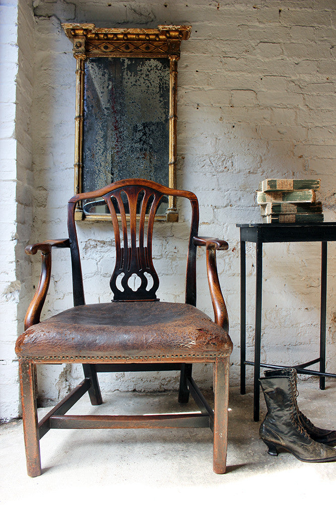 A Charming George III Carved Mahogany Elbow Chair c.1770