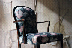 A George III Chinese Chippendale Mahogany & Upholstered Open Armchair c.1780