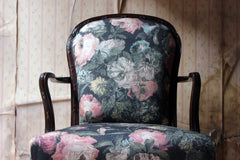 A George III Chinese Chippendale Mahogany & Upholstered Open Armchair c.1780