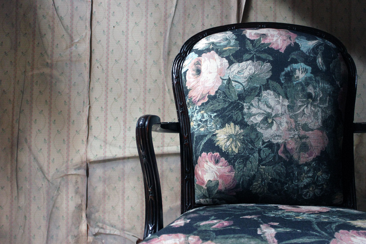 A George III Chinese Chippendale Mahogany & Upholstered Open Armchair c.1780