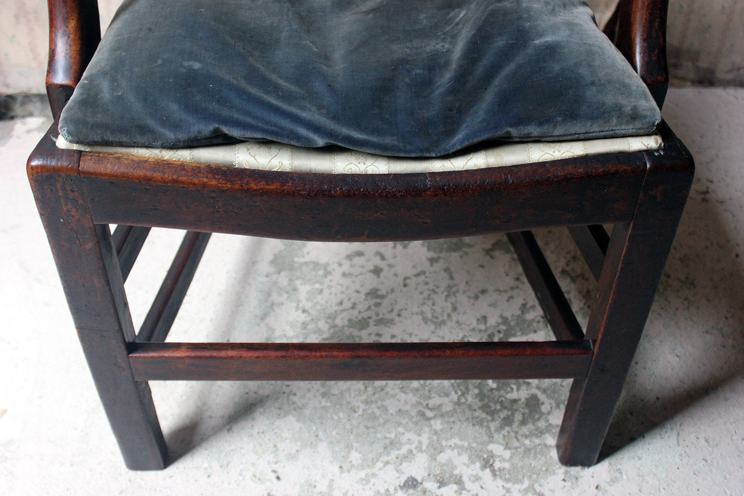 A George III Oak Open Elbow Chair c.1800