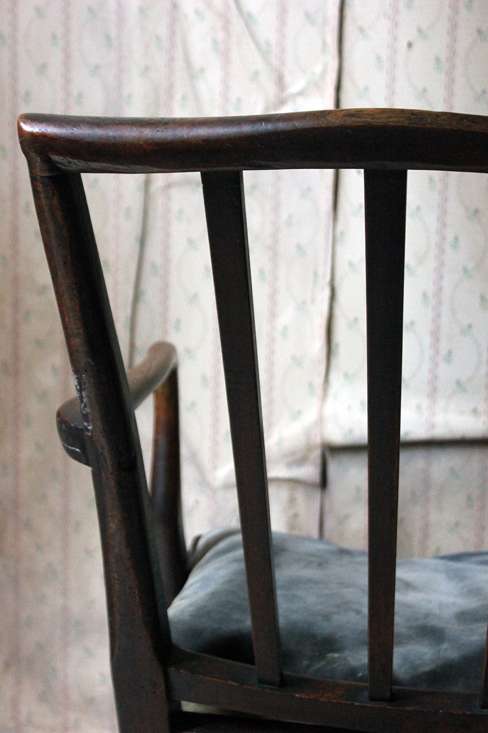 A George III Oak Open Elbow Chair c.1800