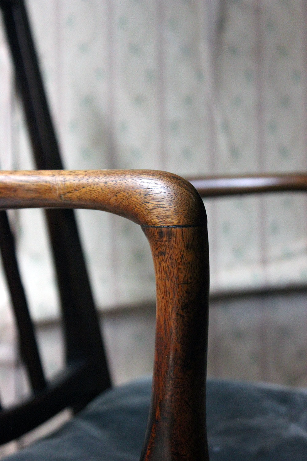 A George III Oak Open Elbow Chair c.1800