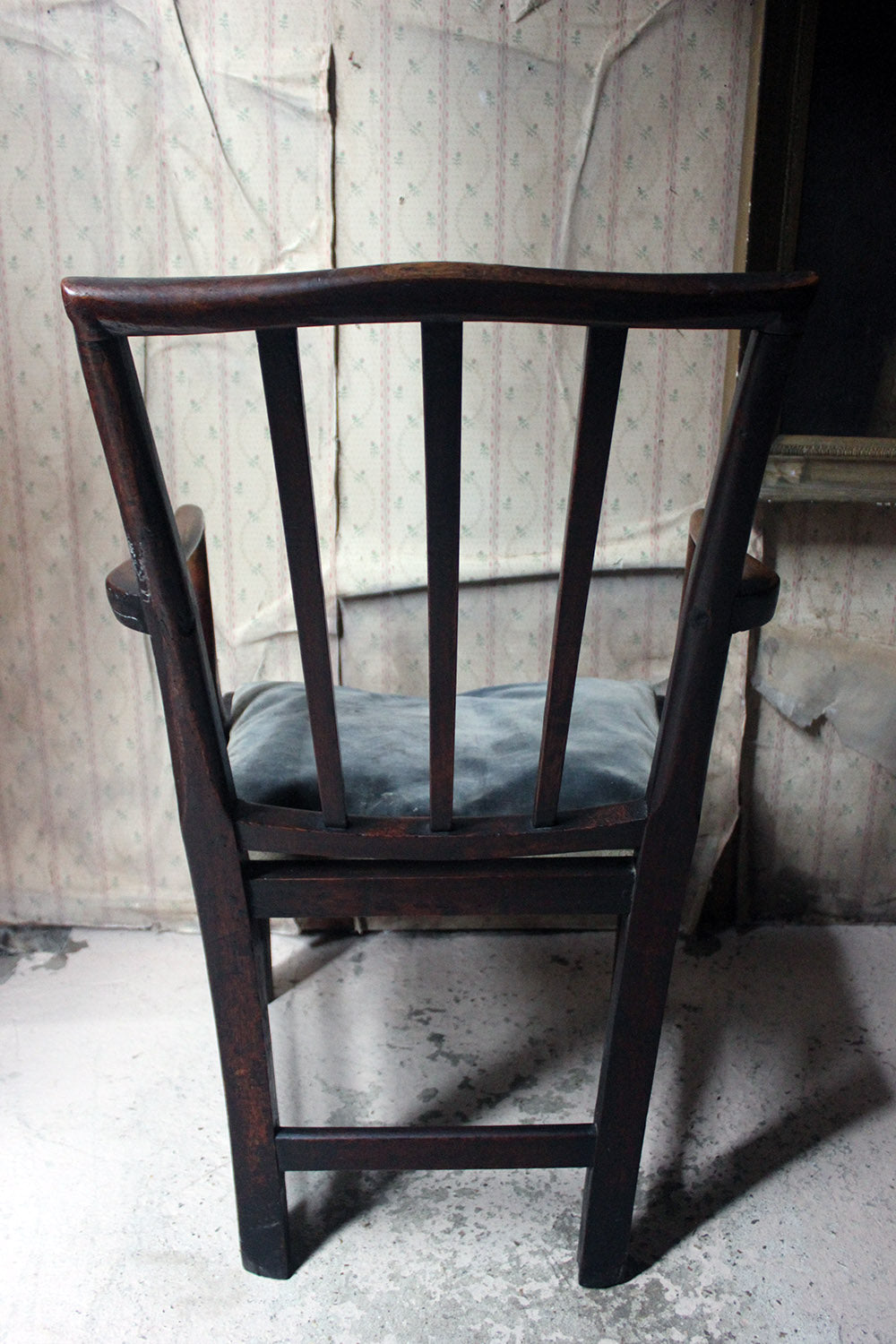 A George III Oak Open Elbow Chair c.1800