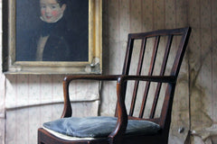 A George III Oak Open Elbow Chair c.1800