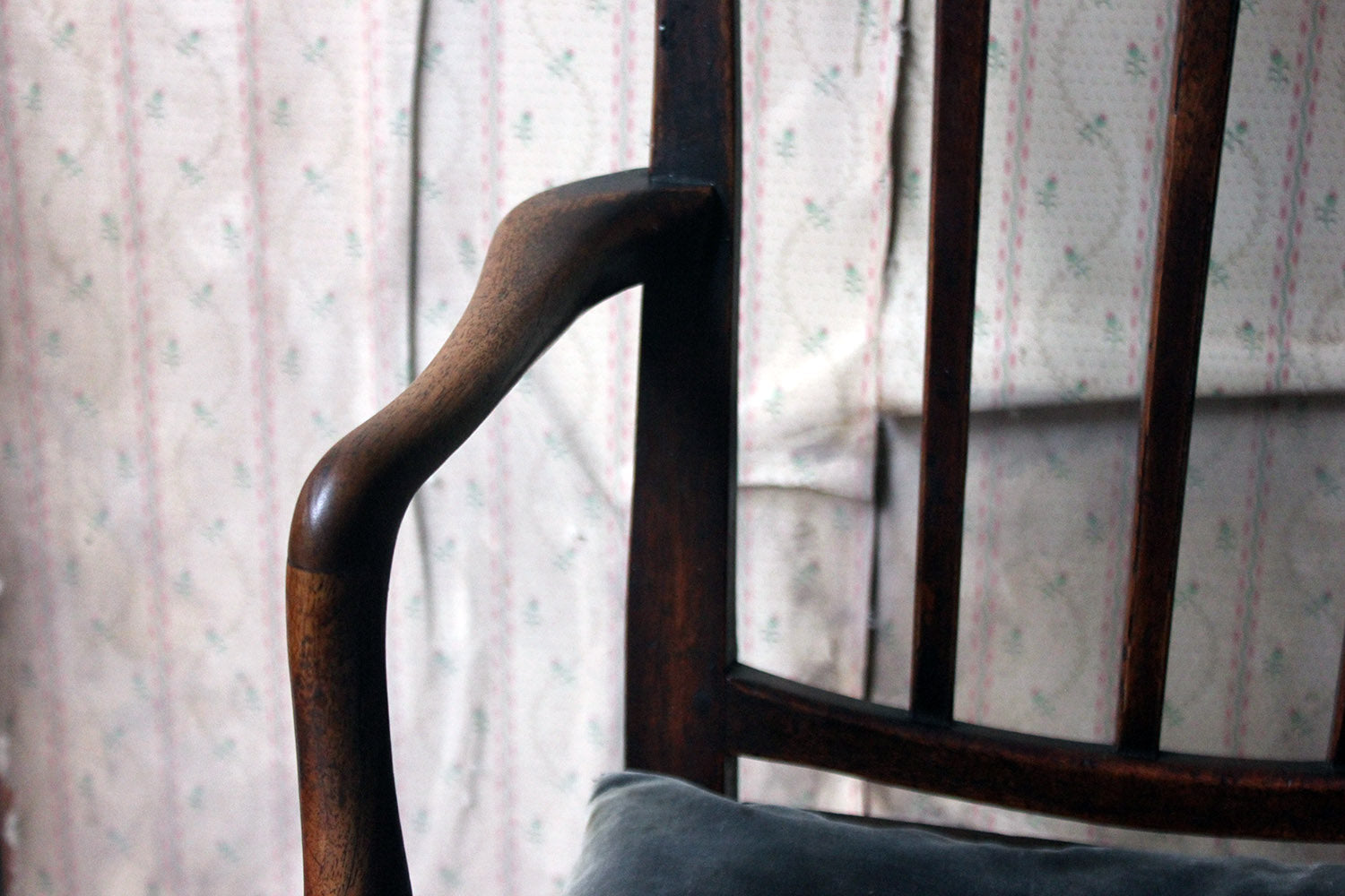 A George III Oak Open Elbow Chair c.1800