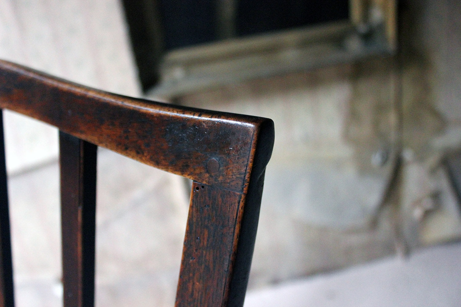 A George III Oak Open Elbow Chair c.1800